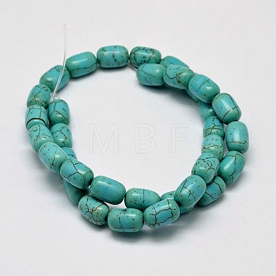 Dyed Barrel Synthetic Turquoise Beads Strands X-G-M142-05-1
