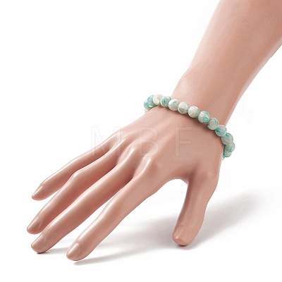 Dyed Natural Selenite Beaded Stretch Bracelet Sets BJEW-JB09200-1