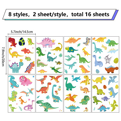 16 Sheets 8 Styles PVC Waterproof Wall Stickers DIY-WH0345-185-1