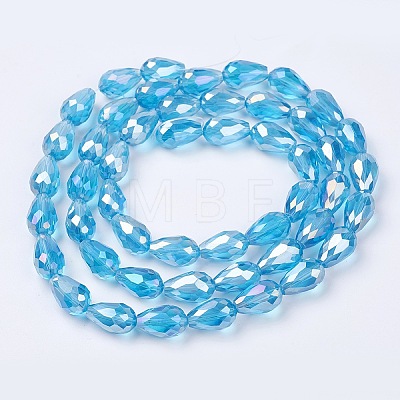 Electroplate Glass Beads Strands LS-EGLA-D015-12x8mm-22-1