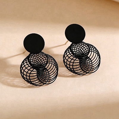 Alloy Stud Dangle Earrings WG62864-01-1