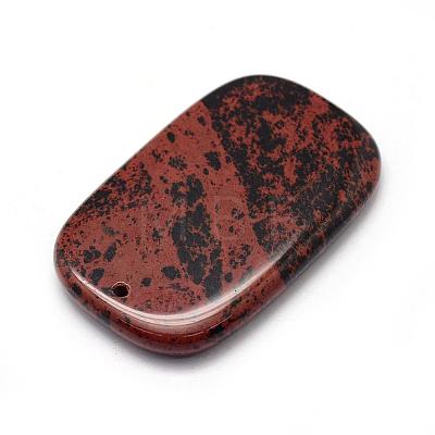 Natural Mahogany Obsidian Stone Pendants G-F420-09-1
