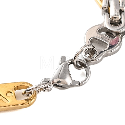 304 Stainless Steel Byzantine Chain Bracelets BJEW-B078-115GP-1