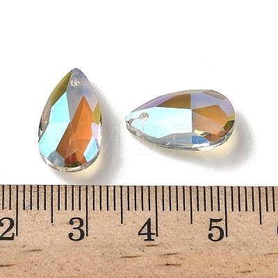 Faceted Teardrop Glass Pendants GLAA-O008-A27-1