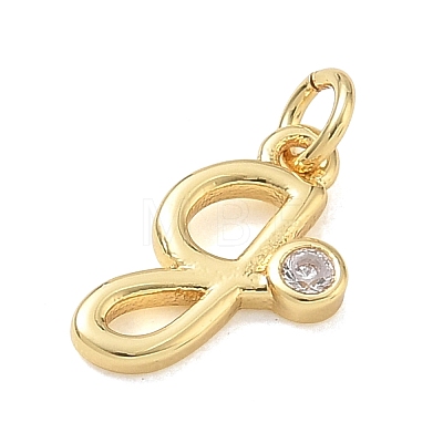 Brass Micro Pave Clear Cubic Zirconia Charms KK-D289-66G-G-1