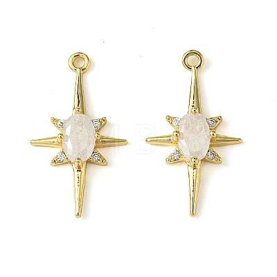 Brass Micro Pave Cubic Zirconia Pendants X-KK-M277-08G-04-1