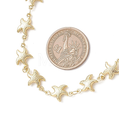 Ocean 304 Stainless Steel Starfish Link Chain Necklaces for Women NJEW-JN05921-1