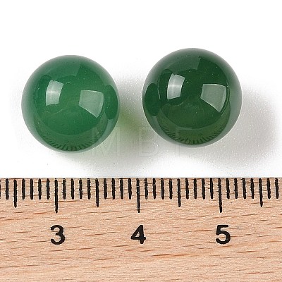 Natural Green Onyx Agate No Hole Sphere Beads G-K353-04B-27-1