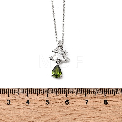 Christmas Snowflake Brass Micro Pave Cubic Zirconia Pendants Necklaces NJEW-L468-01P-B01-1