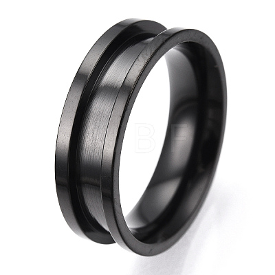 201 Stainless Steel Grooved Finger Ring Settings RJEW-TAC0017-6mm-01B-1