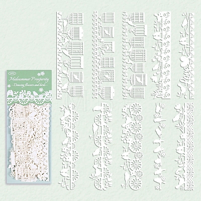 10pcs Retro Scrapbook Lace Paper PW-WGD198C-04-1