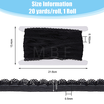 BENECREAT 1 Roll Chinlon Elastic Lace Trim OCOR-BC0006-42A-1