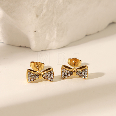 Elegant 304 Stainless Steel Bowknot Stud Earrings HU4691-1