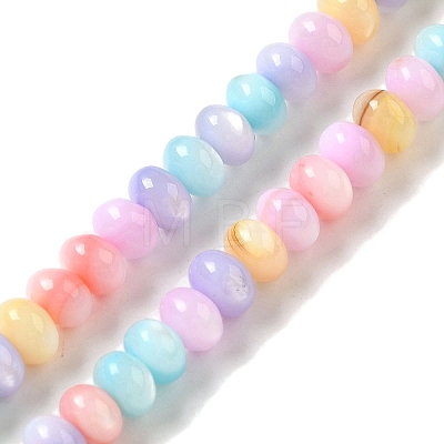 Rainbow Color Dyed Natural Freshwater Shell Beads Strands SHEL-G018-02G-1