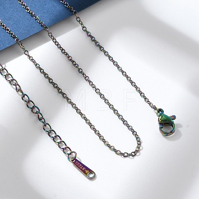 Ion Plating(IP) 304 Stainless Steel Cable Chain Necklace for Men Women STAS-G299-04M-1