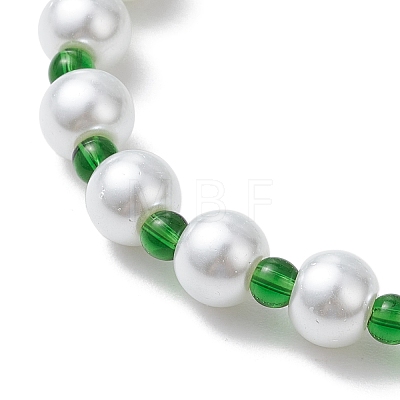 Alloy Enamel Clover Charm Bracelets BJEW-JB11217-1