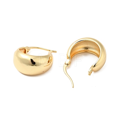 Rack Plating Brass Thick Tube Hoop Earrings for Women EJEW-G311-03G-1