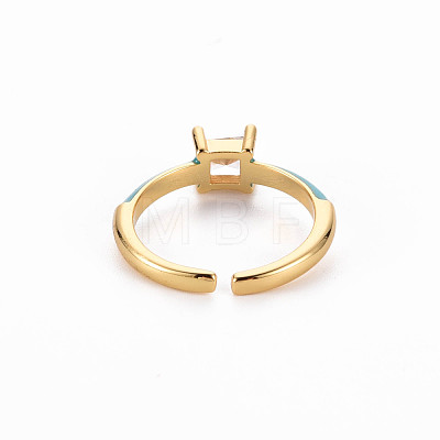 Brass Enamel Cuff Rings RJEW-T016-32I-NF-1