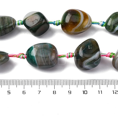 Natural Striped Agate/Banded Agate Beads Strands G-S381-01A-1