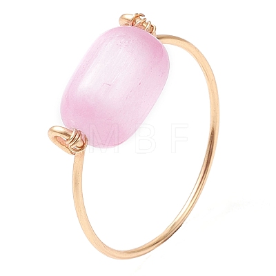 Drum Natural Selenite Finger Rings RJEW-JR00797-1