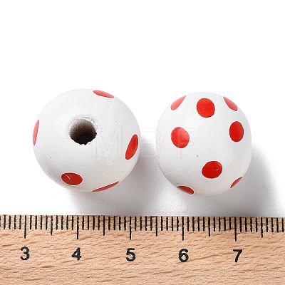 Printed Wood European Beads WOOD-Z002-11B-1