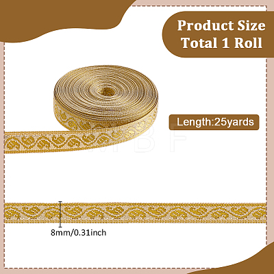 10 Yards Ethnic Style Embroidery Polyester Ribbons OCOR-ME0001-95-1