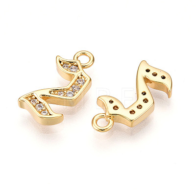 Brass Micro Pave Cubic Zirconia Charms KK-N261-104C-G-1