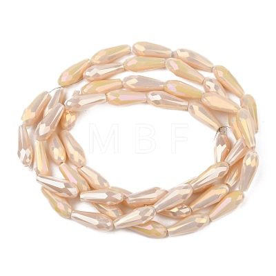 Electroplated Opaque Glass Beads Strands X-EGLA-L015-FR-B25-01-1
