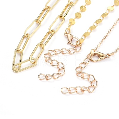 Pendant & Paperclip Chain Necklaces Sets NJEW-JN02761-1