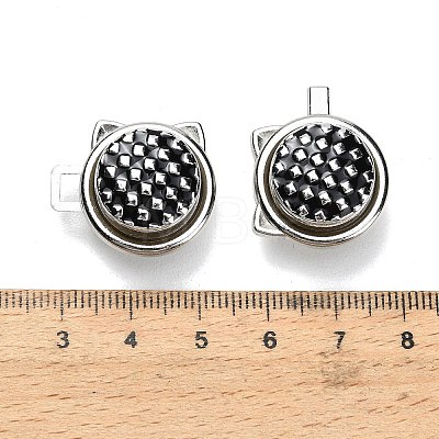 Cat Head Shape Alloy Enamel Adjustable Jean Button Pins MRMJ-P021-01P-1