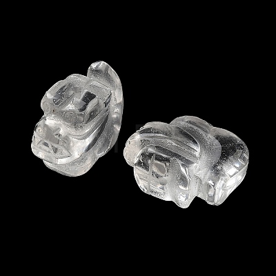 Natural Quartz Crystal Carved Half Hole Beads G-K367-02E-1
