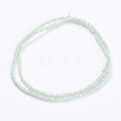 Electroplate Glass Beads Strands GLAA-F078-FR12-1