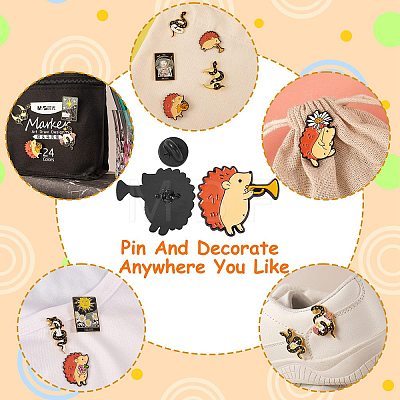 5Pcs 5 Style Fashion Tarot Card Enamel Pin JEWB-SZ0001-15-1