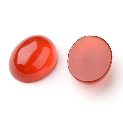 Grade A Natural Red Agate Oval Cabochons G-L394-11B-10x8mm-1
