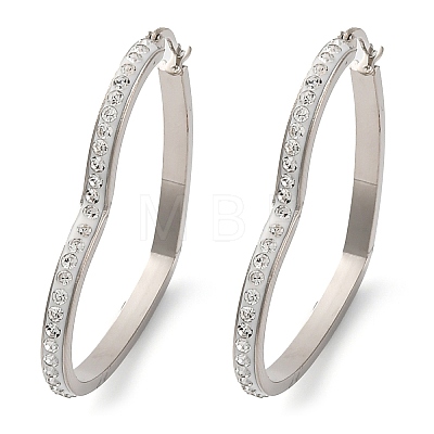 304 Stainless Steel Heart Hoop Earrings EJEW-S242-01P-E-1