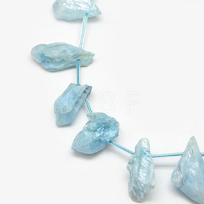 Electroplate Gemstone Natural Quartz Crystal Beads Strands G-L135-10-1