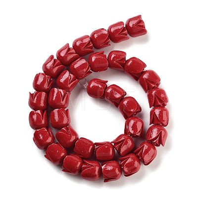 Synthetic Coral Flower Rose Beads Strands CORA-U001-01B-03-1