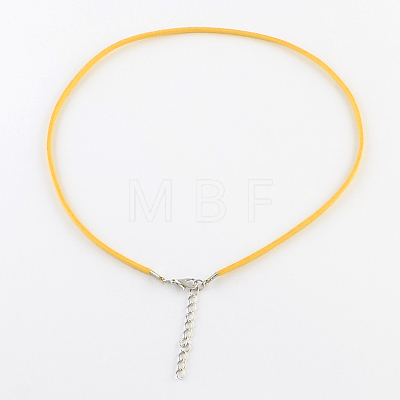 2mm Faux Suede Cord Necklace Making with Iron Chains & Lobster Claw Clasps NCOR-R029-09-1