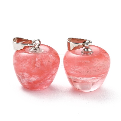 Cherry Quartz Glass Pendants G-Z022-01H-1