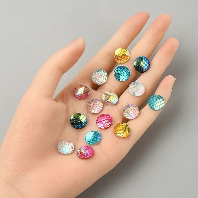 30Pcs 6 Colors Resin Cabochons CRES-YW0001-25-1