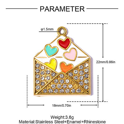 Valentine's Day 304 Stainless Steel Pendants STAS-OY015-6G-1