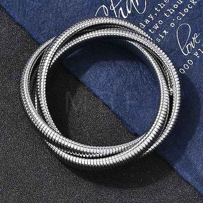 304 Stainless Steel Stretch Bracelets BJEW-A031-01B-P-1