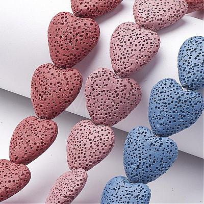 Dyed Natural Lava Rock Bead Strands G917-1