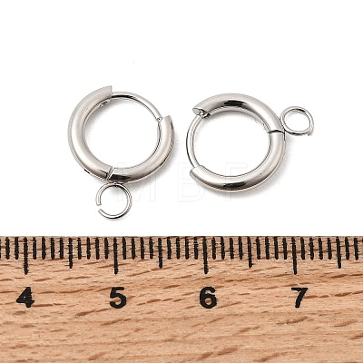 Stainless Steel Huggie Hoop Earring Findings STAS-J400-36A-P-1