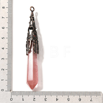 Cherry Quartz Glass Pointed Big Pendants G-P560-02R-07-1