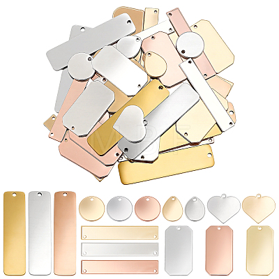 64Pcs 16 Styles Brass Pendants KK-WA0001-01-1