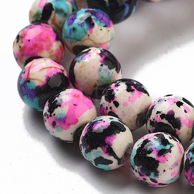 Synthetic Turquoise Dyed Beads Strands G-E594-24S-1