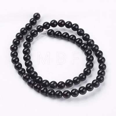 Natural Black Onyx Beads Strands LS-G-H1567-6MM-1