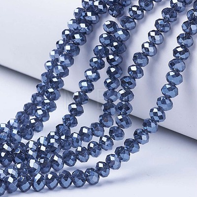 Electroplate Glass Beads Strands EGLA-A034-T1mm-A14-1