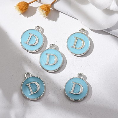 Platinum Plated Alloy Enamel Charms ENAM-S118-04D-P-1